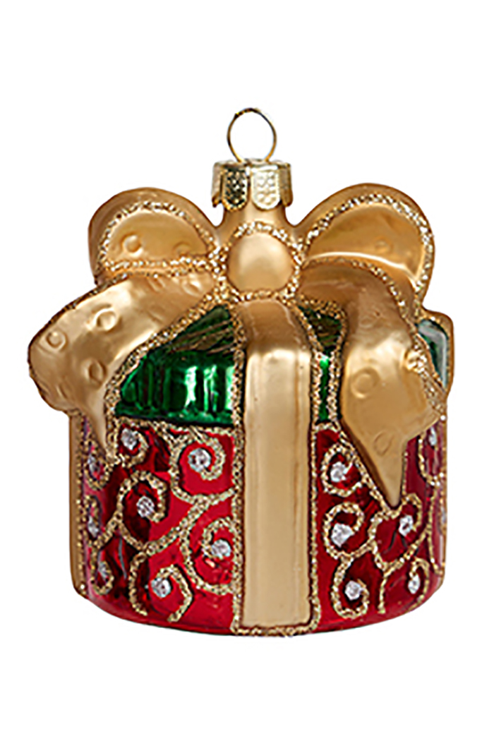 Новогодний подарок красно-золотой  GLT1072